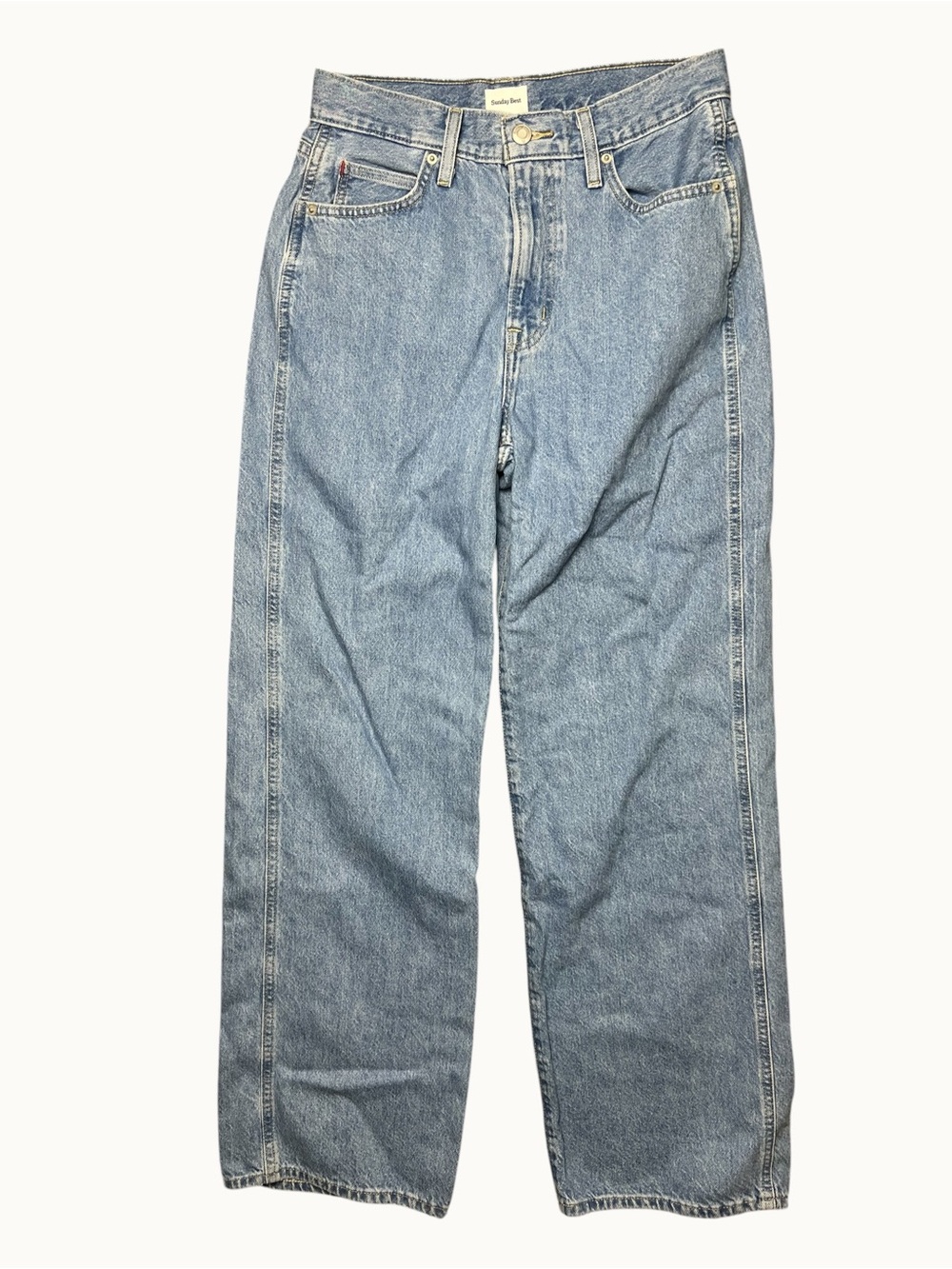 Sunday Best by Aritzia High Rise Light Wash Straight Leg Jeans Size 4